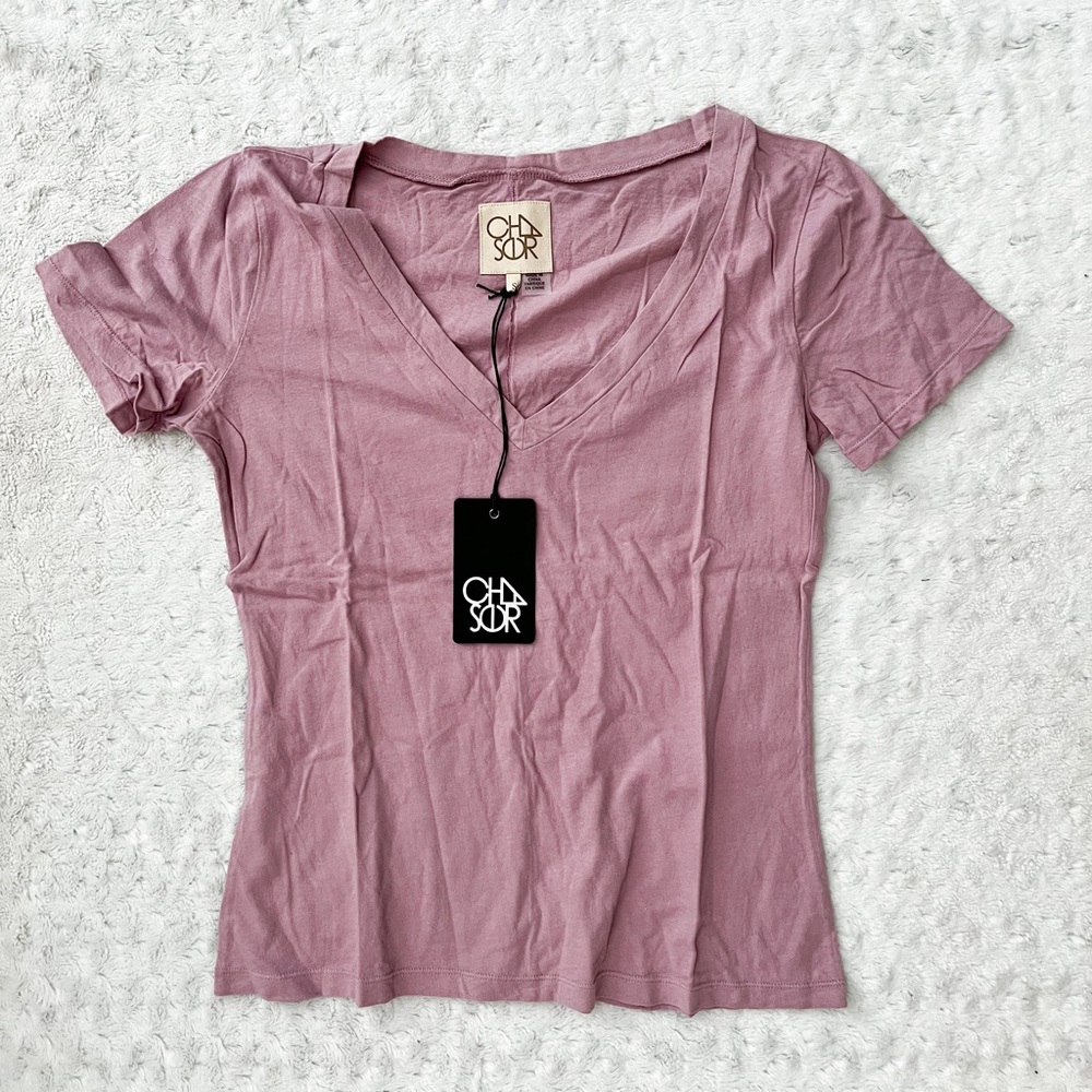 CHASER Lavender V Neck Tee Shirt